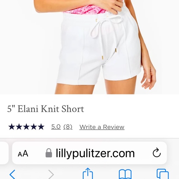 Lilly Pulitzer Elani Knit White 5” shorts with tag still on them - Picture 3 of 5